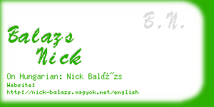 balazs nick business card